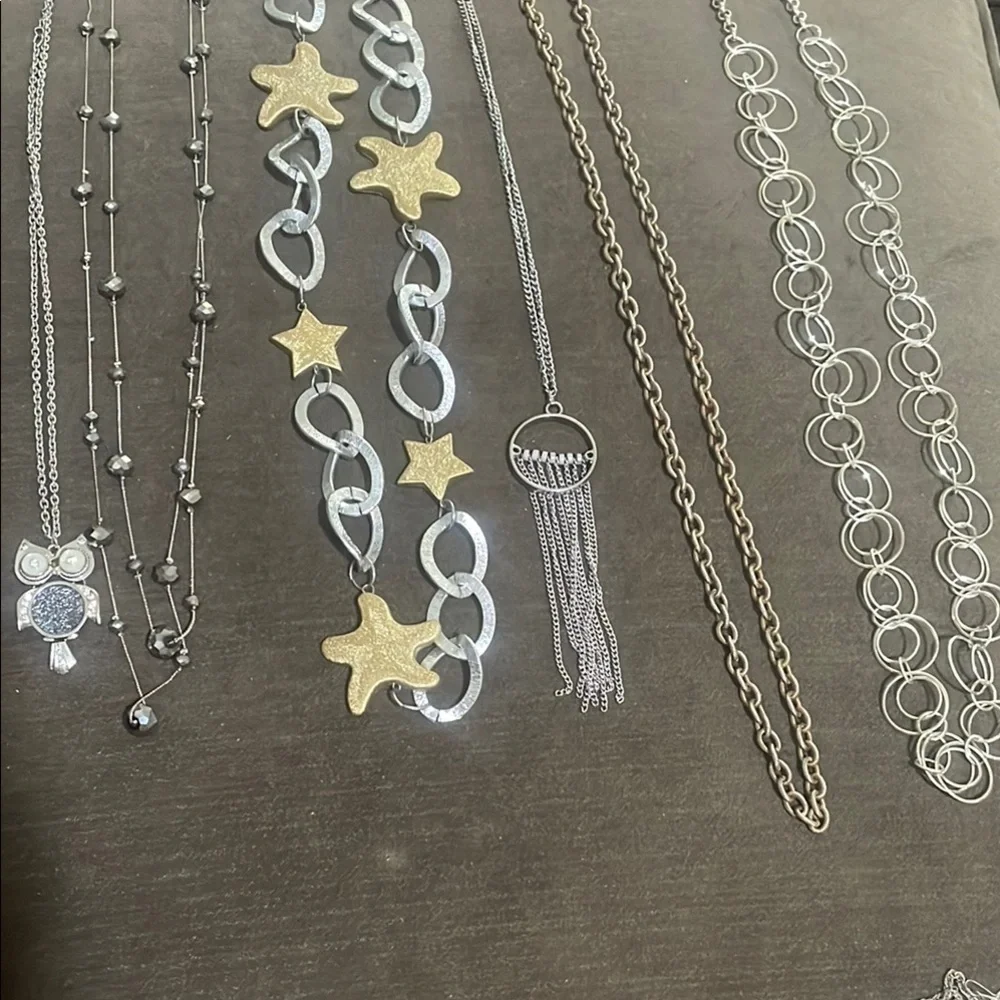 Vintage Costume Silvertone Jewelry Lot of 10 - Picture 1 of 7
